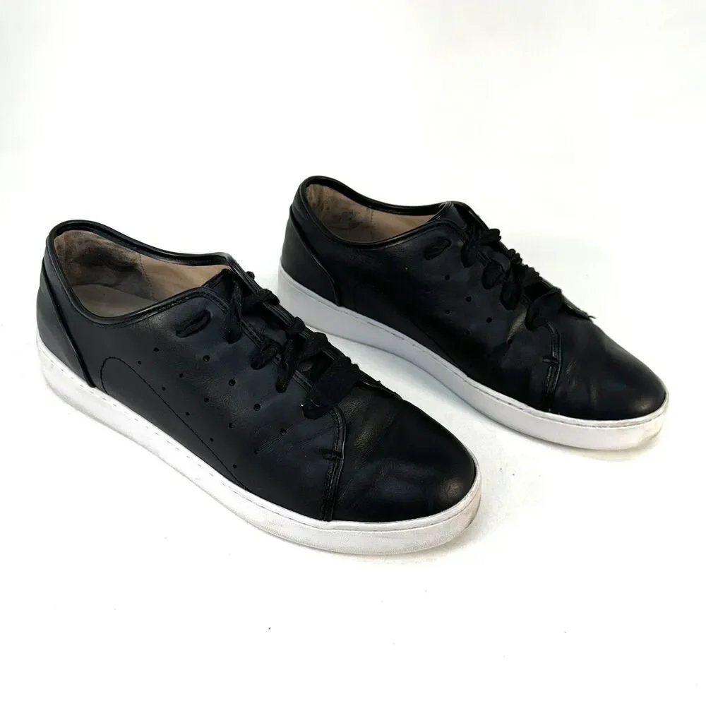 Vionic Keke Leather Lace Up Low Top Casual Shoes Black Women's Size 9.5